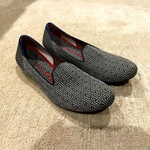 Navy and gray Rothy’s loafers